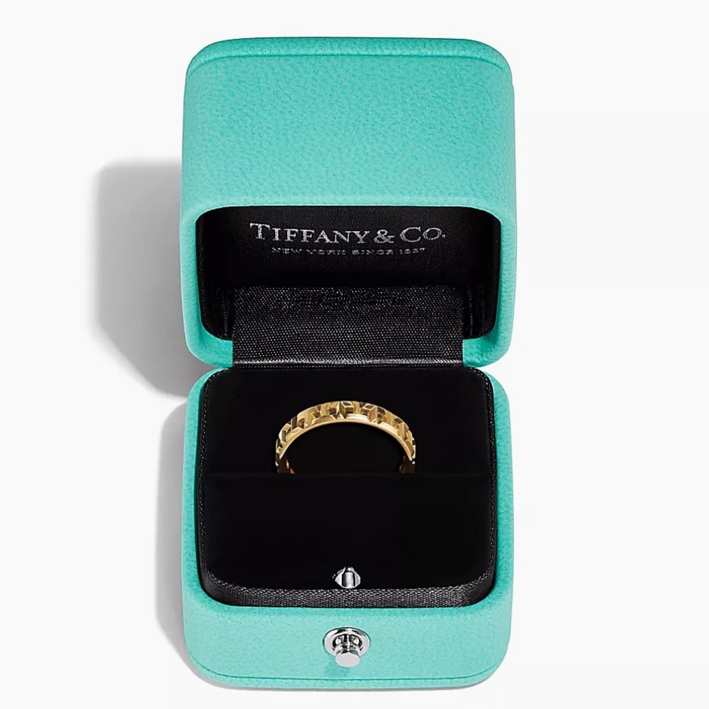 Tiffany & Co T True Narrow Ring Band 18K Yellow Gold 3.5mm Size 12.5 4.2g NEW